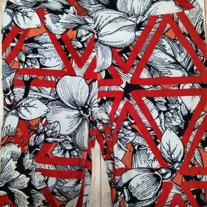 Lularoe one size leggings red, black white floral
